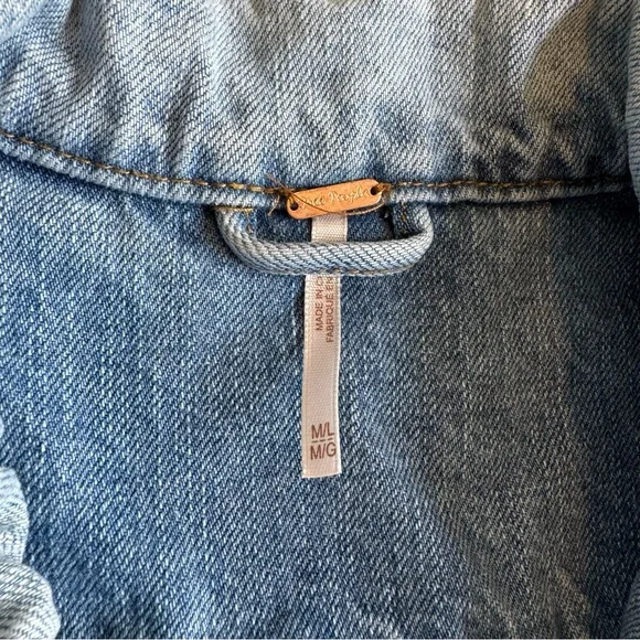 Free People Paisley Quilted Denim Jacket - Picture 7 of 9